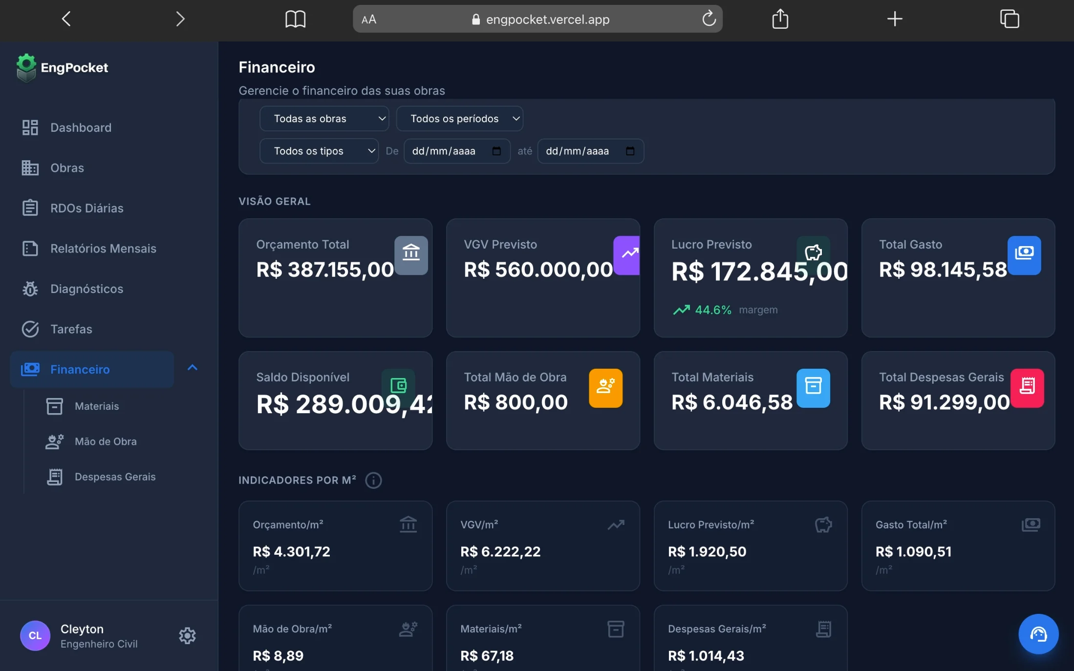 Tenha controle total — EngPocket